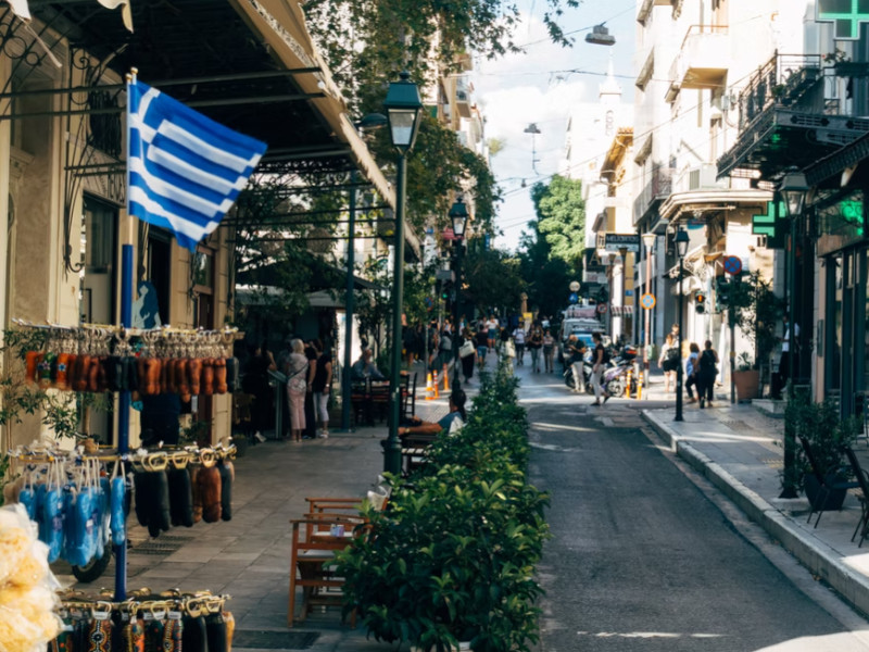 Tourist area in Athens