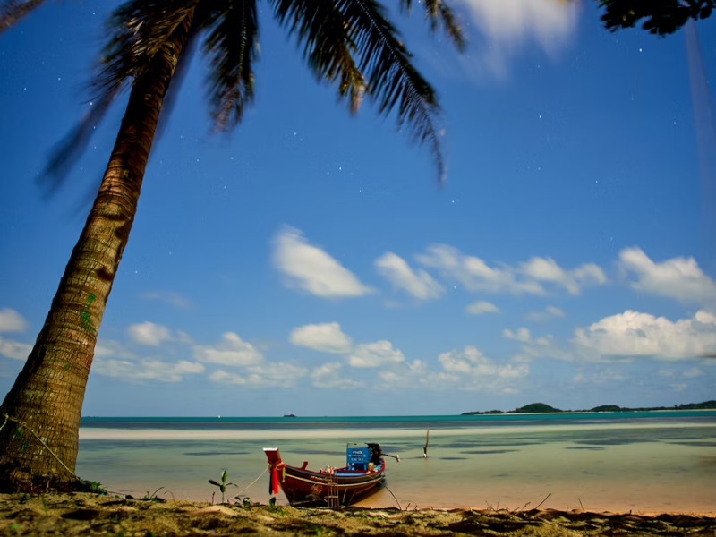 A boat on the beach in Koh Samui