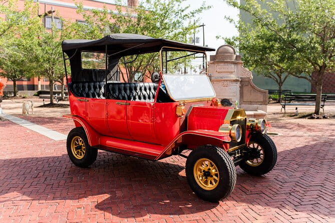 Replica 1908 Model-T Electric Golf Cart Rental - The Vintage Leather of Galveston’s Streets