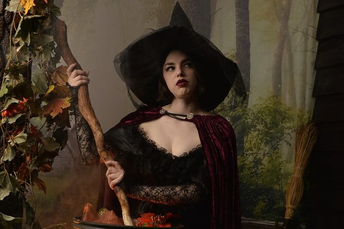 Witch Costume Photo Shoot - Olde Salem Village theatrical set - Practical Considerations