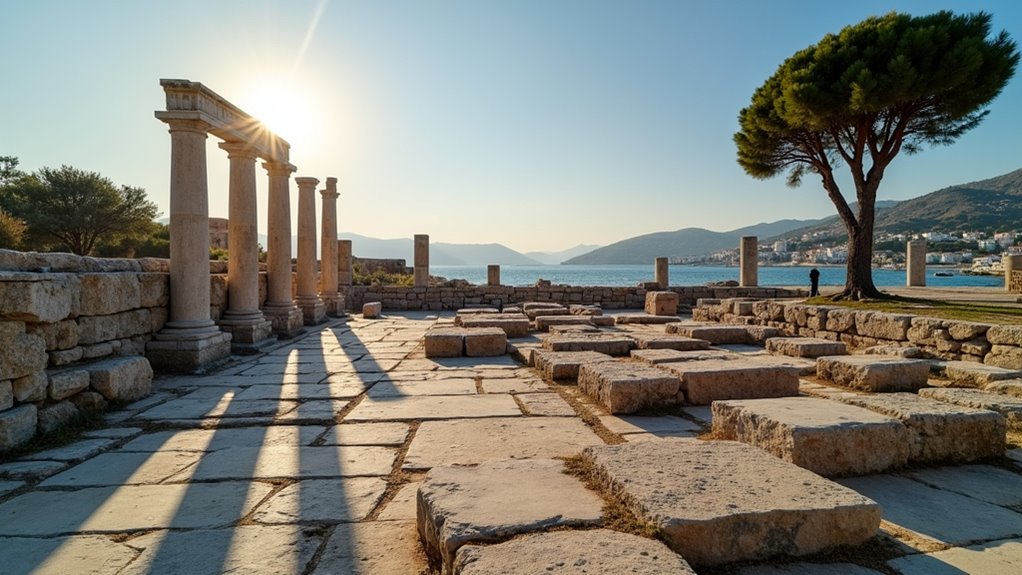 ancient mausoleum sculptures and ruins