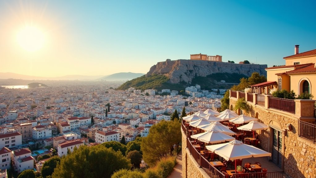 ancient ruins meet modern city