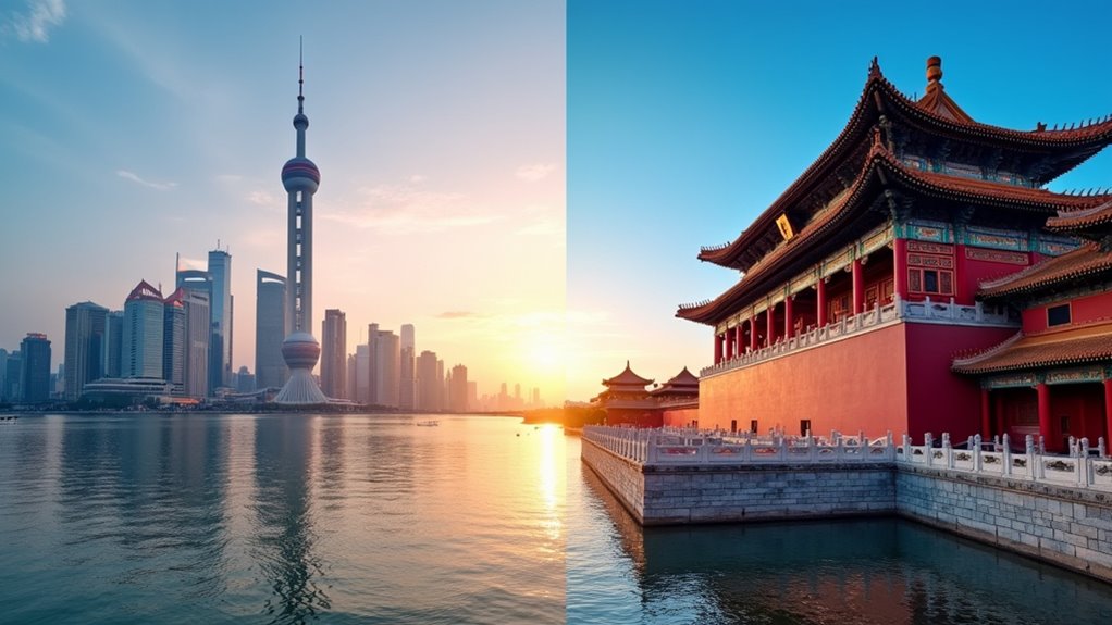 architectural contrasts between cities