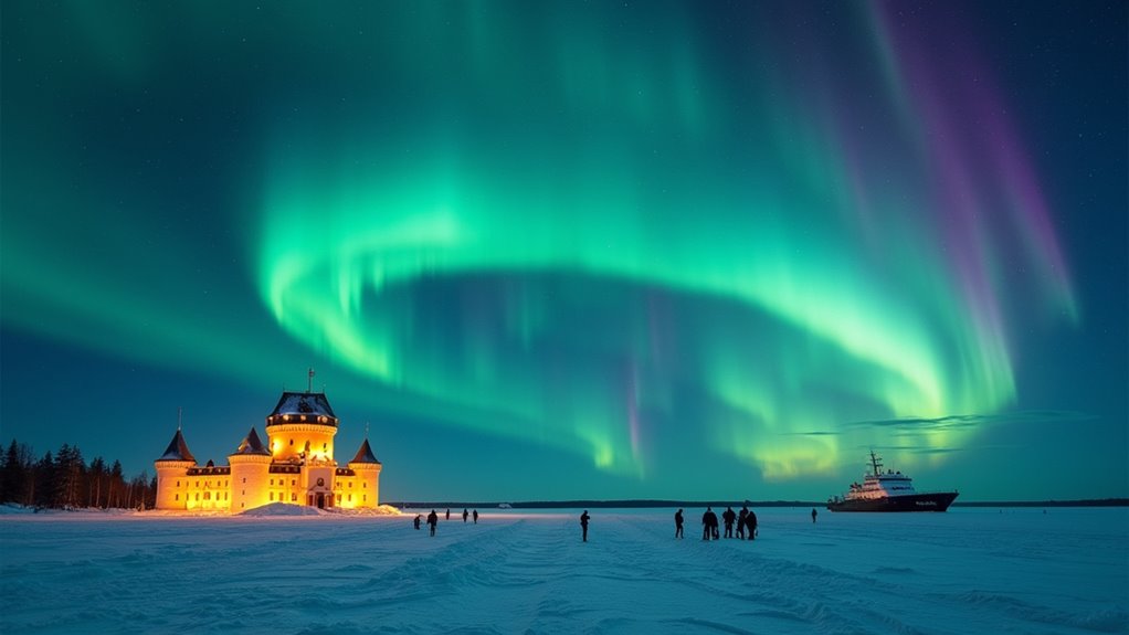 aurora icebreakers snow castle