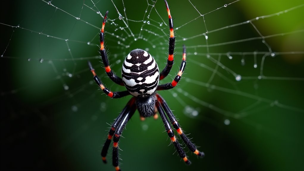 black white spiny spider