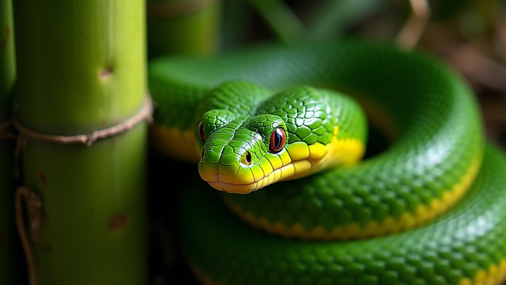 camouflaged highland venomous snake