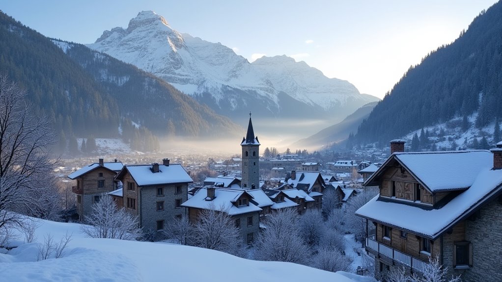 chilly alpine mountain gateway