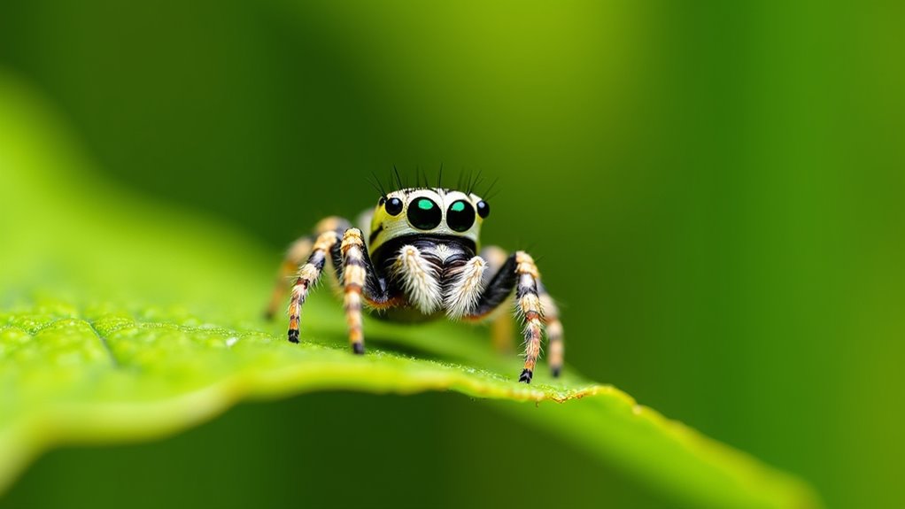 colorful acrobatic jumping spiders