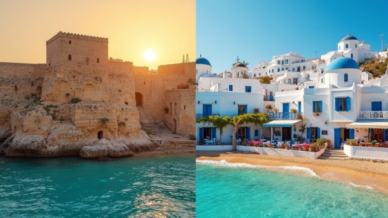 comparing rhodes and mykonos