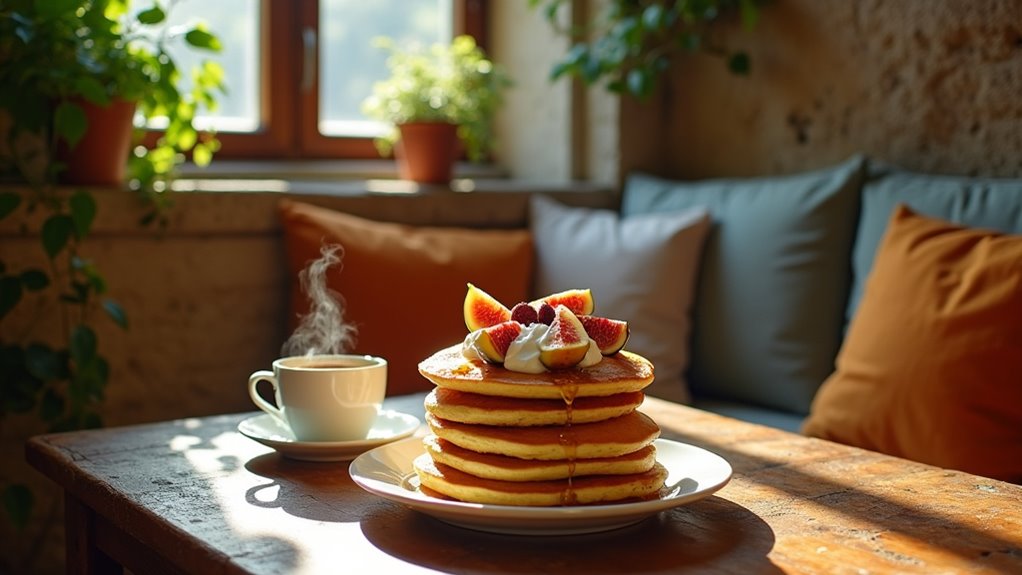 cozy caf with pancakes