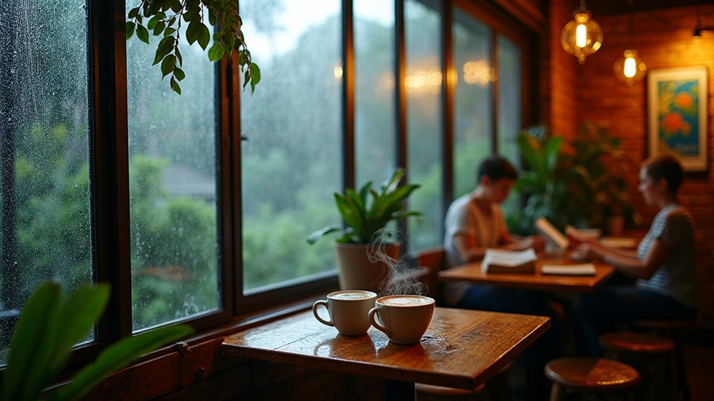 cozy rainy day caf s