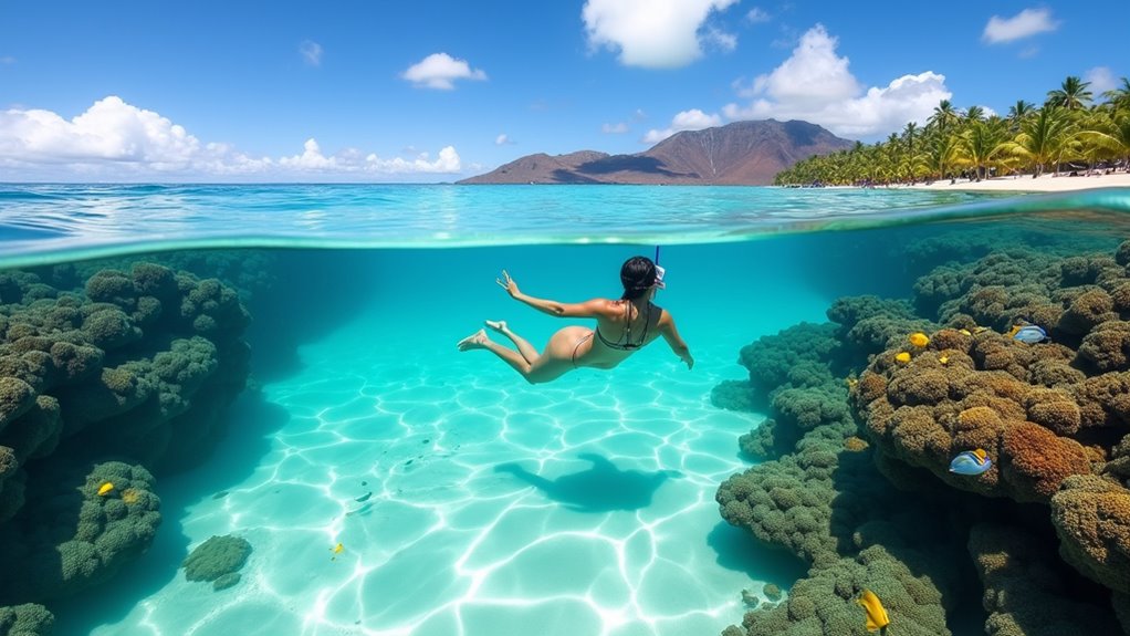 crystal clear summer snorkeling paradise