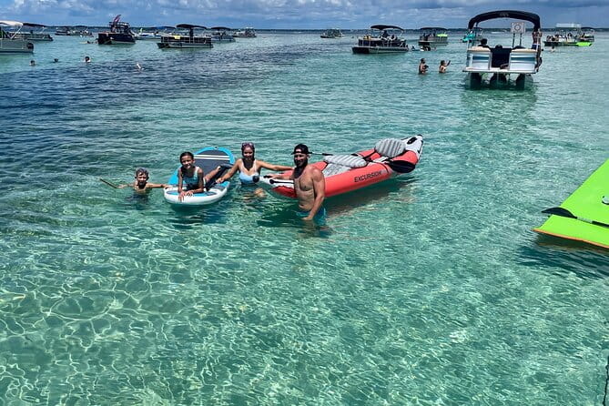 Private Crab Island Double Slides Pontoon Charter - The Water Toys and Floating Fun
