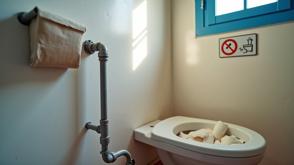 dispose toilet paper properly