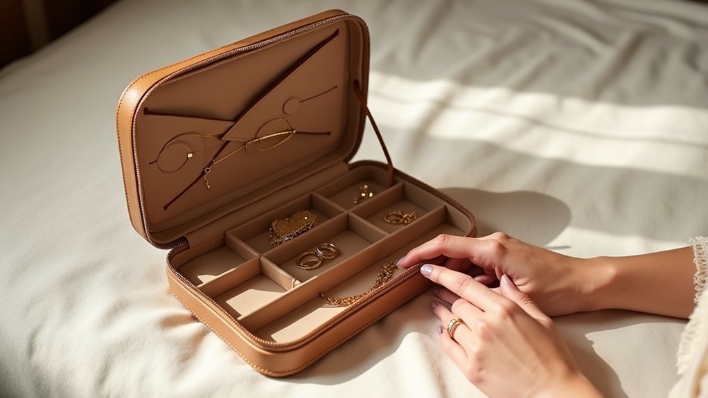 elegant compact leather travel case