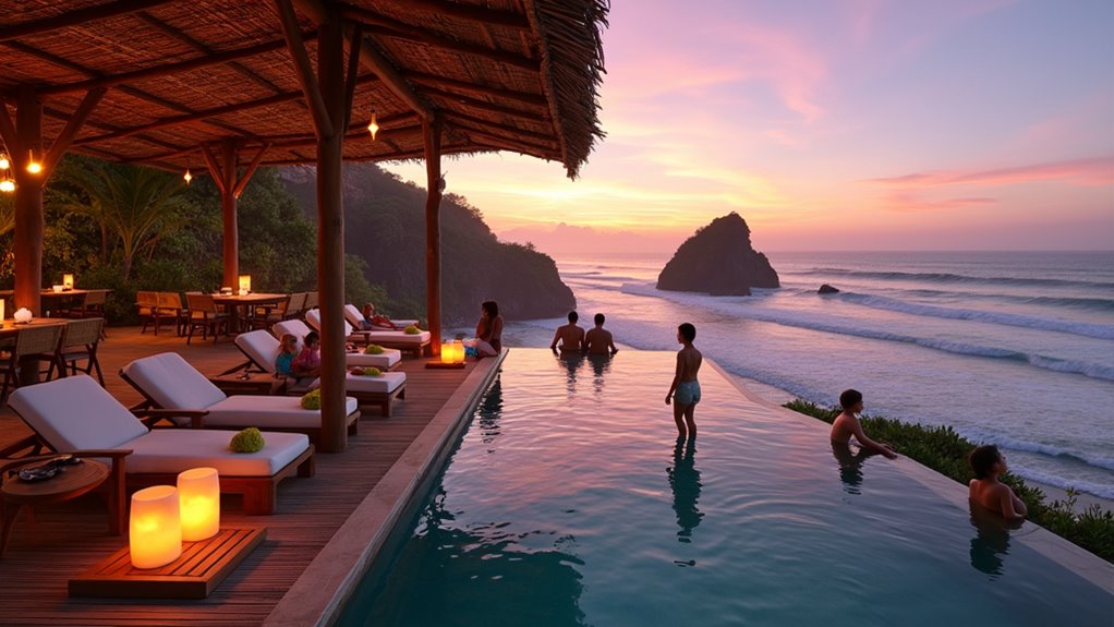 family seaside sunset getaway