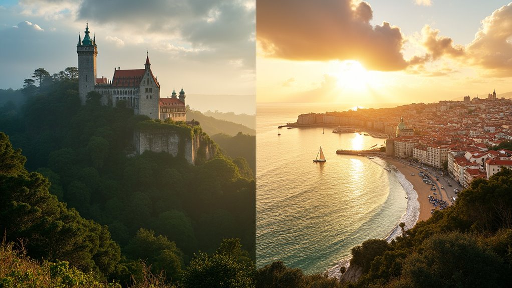 forests and coasts visually distinct
