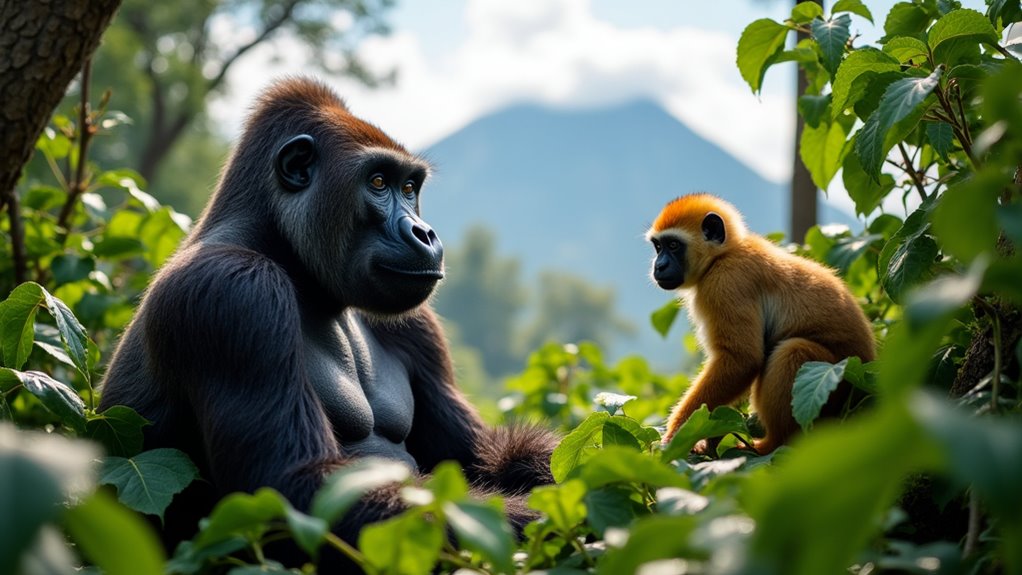 gorillas monkeys volcanoes