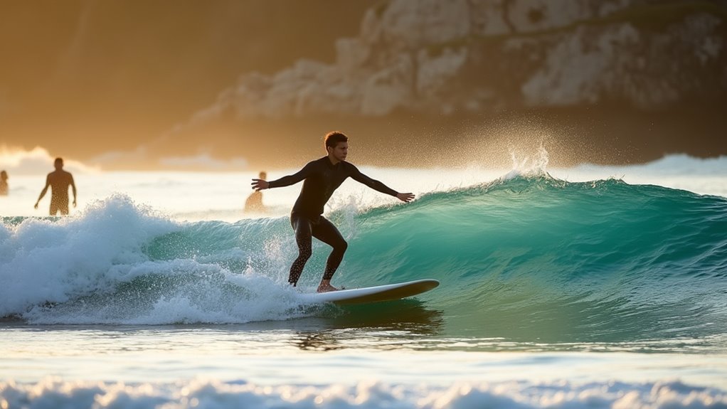 intermediate reef break waves