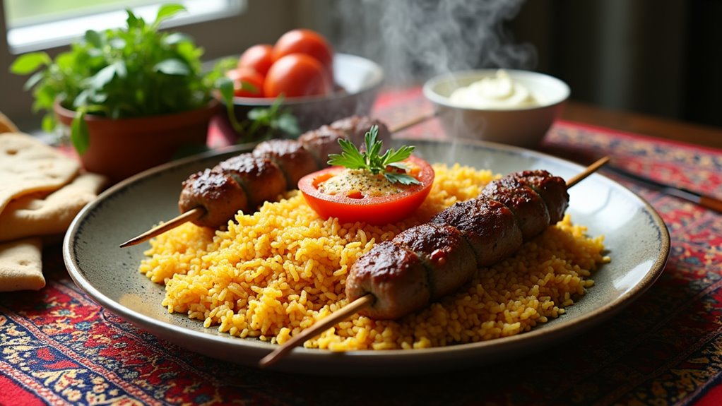 iranian saffron rice and meat