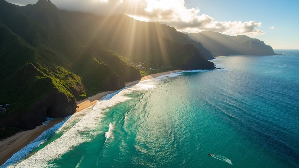 kauai beaches shopping sunset