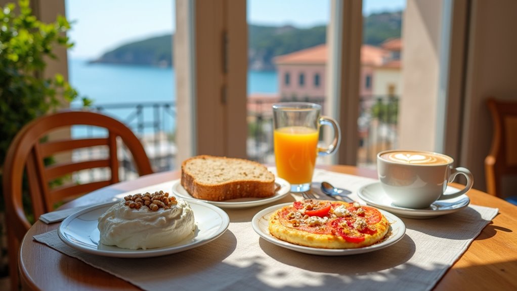 mediterranean breakfast in corfu