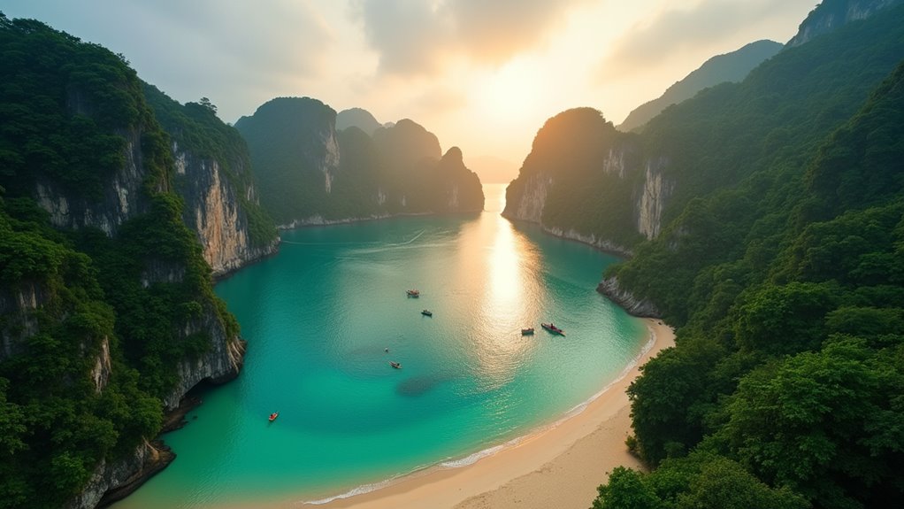mountain peaks and beaches