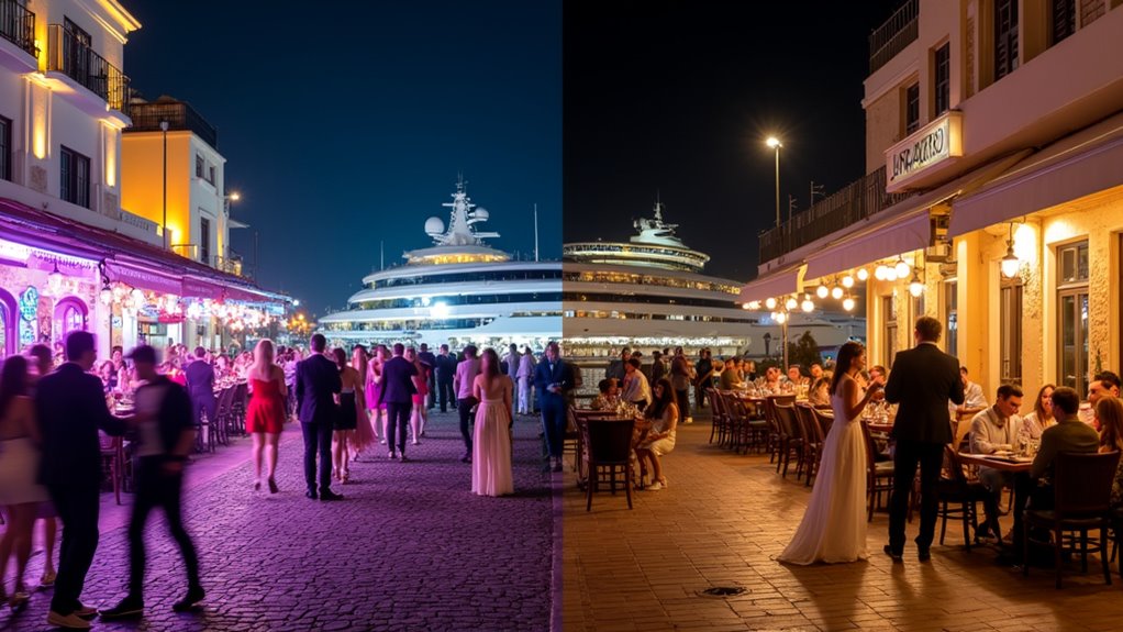 nightlife vibrant or elegant