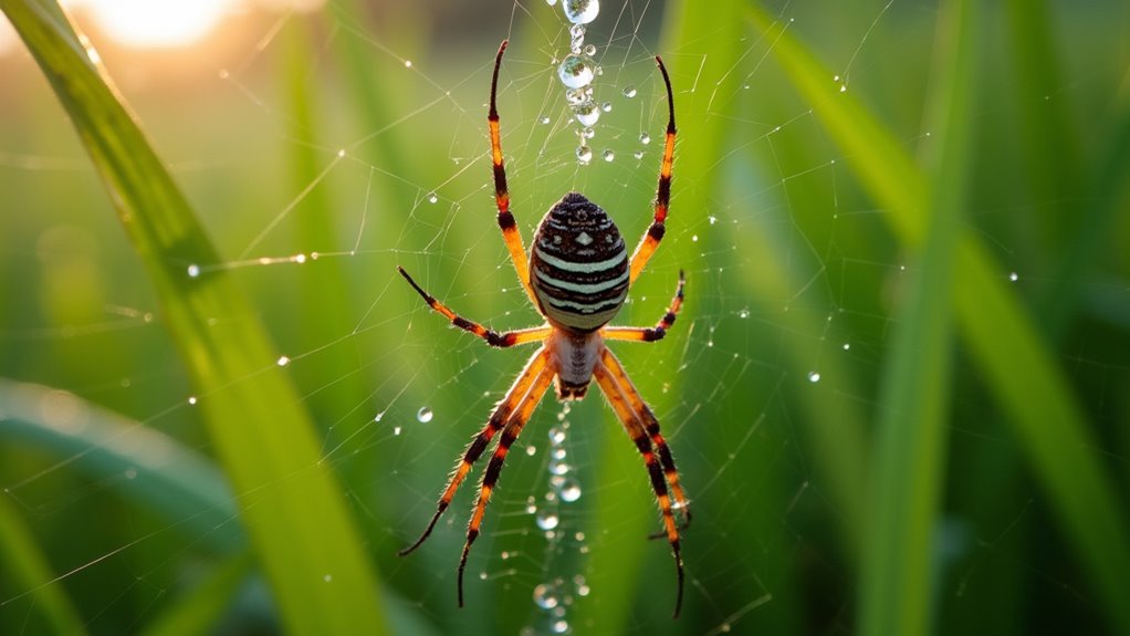non sticky striped lawn spider