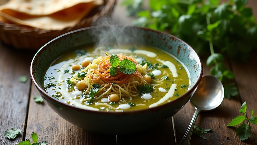 persian legume herb noodle soup