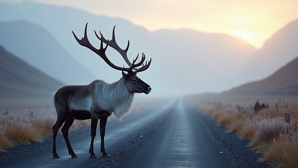 reindeer crossroad hazard risk