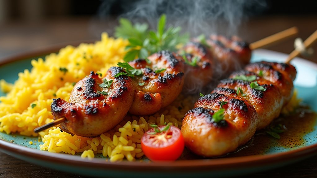 saffron marinated grilled chicken
