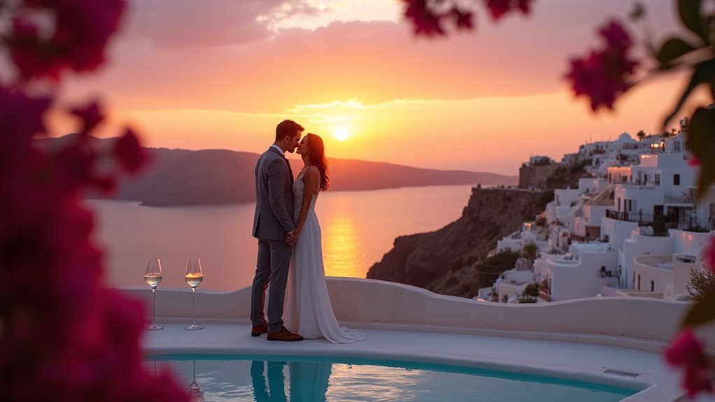 santorini caldera sunset views