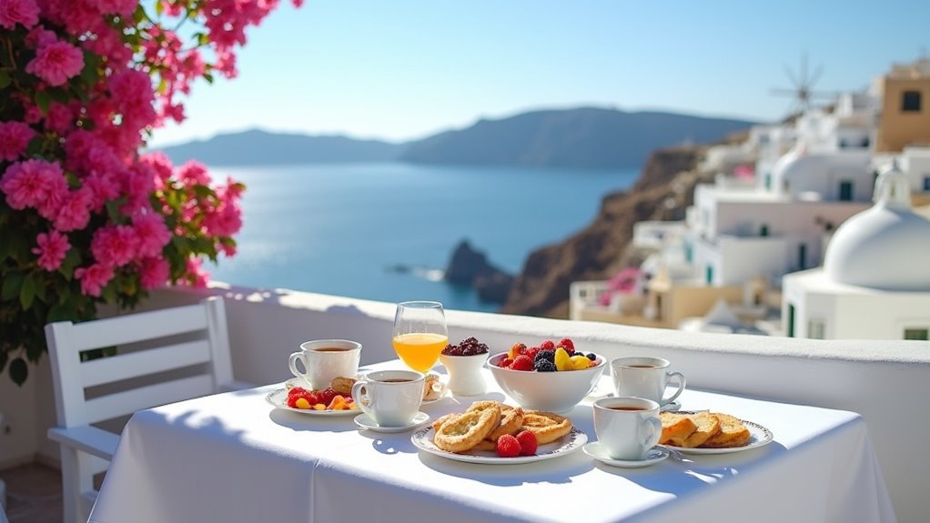 santorini panoramic breakfast views