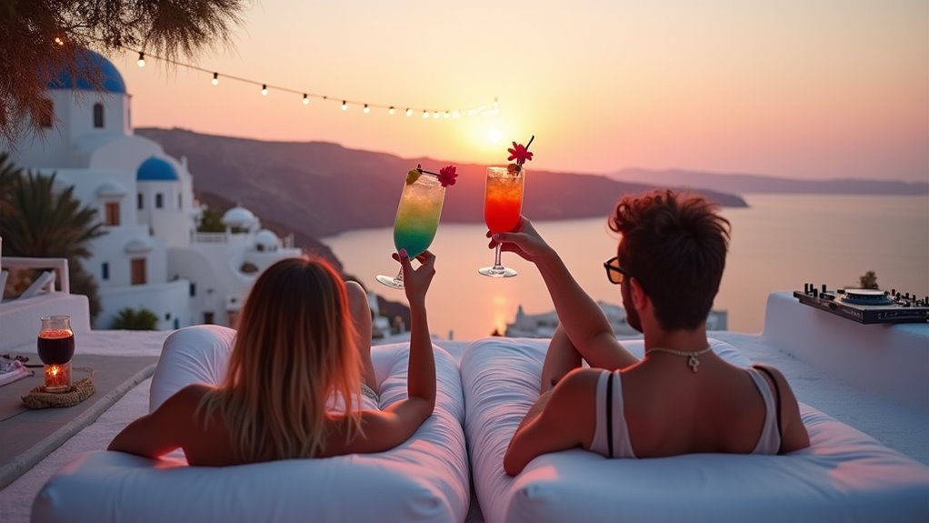 santorini sunset cocktail venues