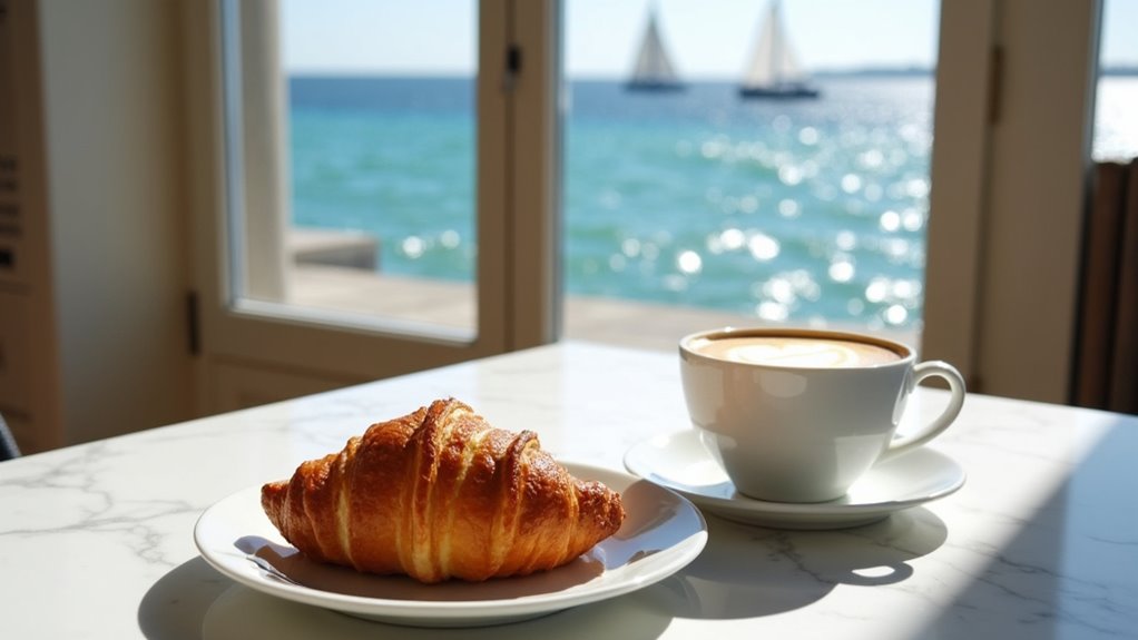 seaside breakfast with views