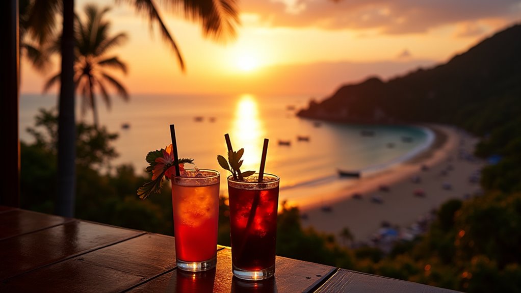 secluded mountain sunset view