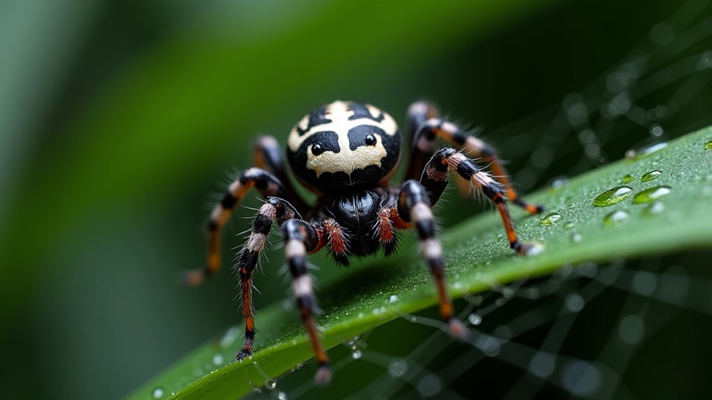 skull patterned garden orb weaver