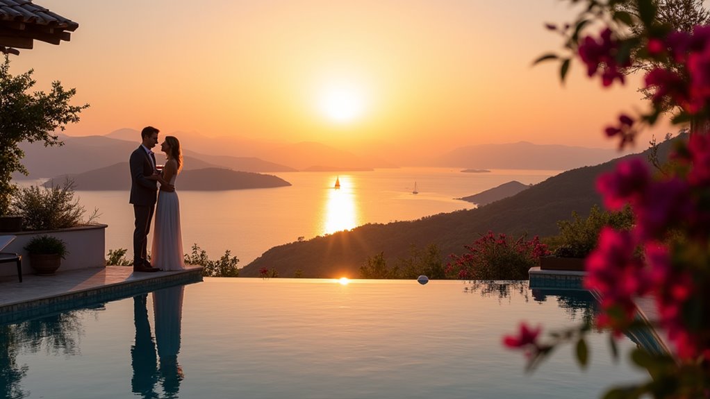 sunset views over lakones