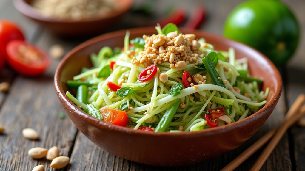 tangy shredded green papaya