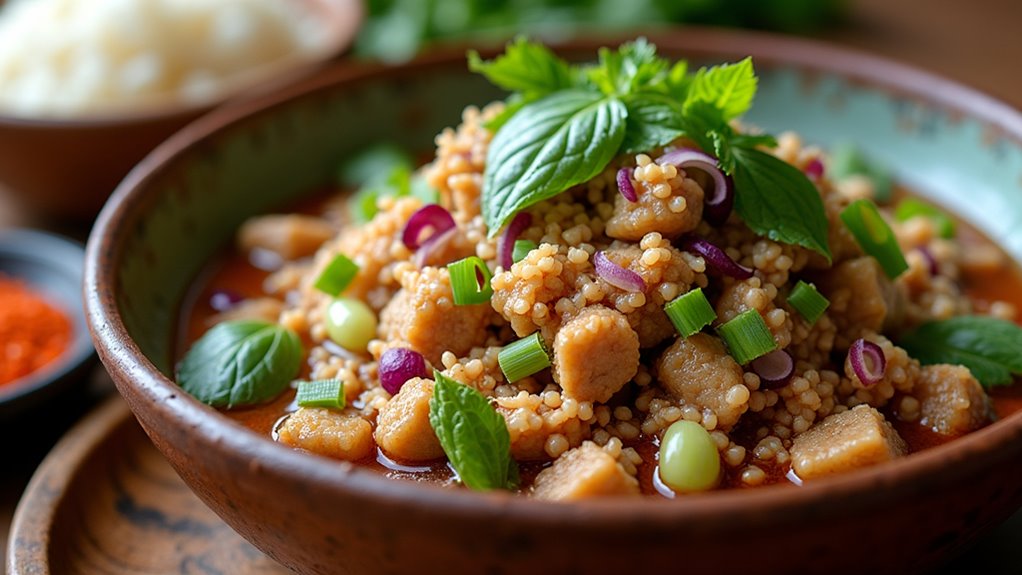 tangy spicy herb salad