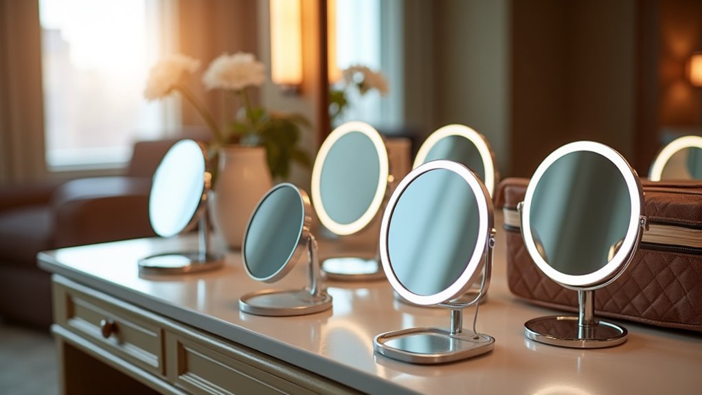 top travel lighted makeup mirrors