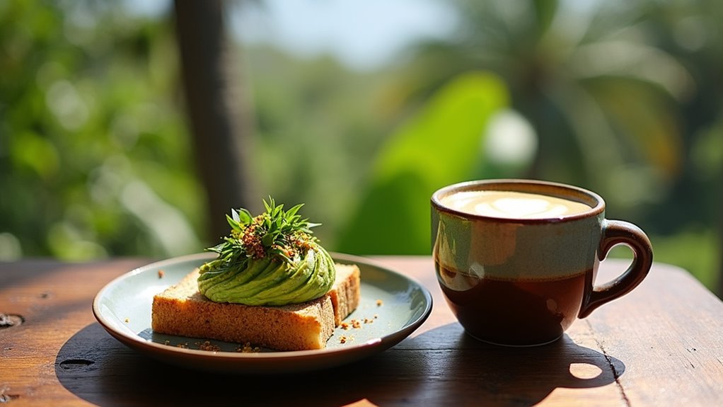 uluwatu caf with avocado toast