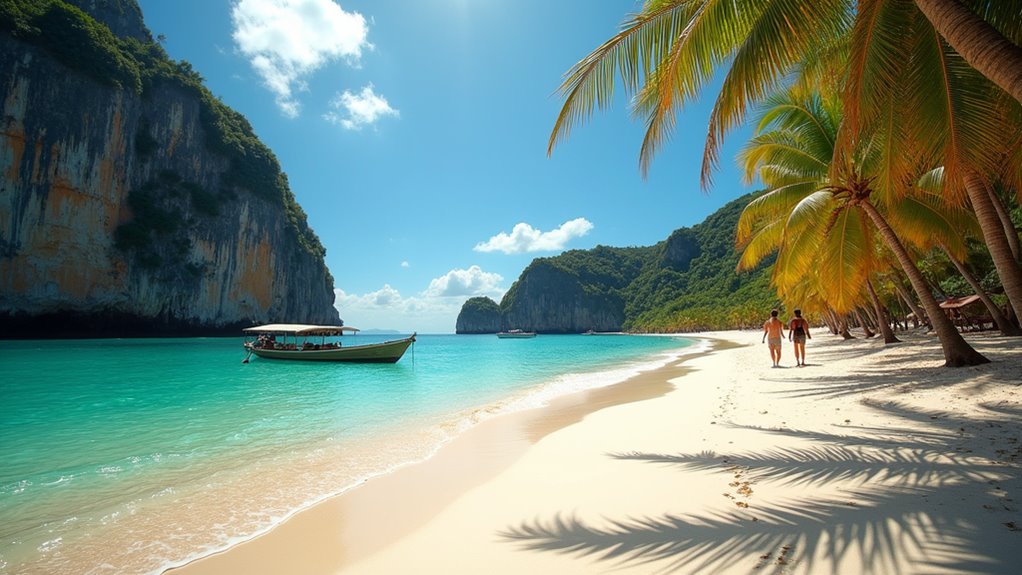 uncrowded white sand beaches