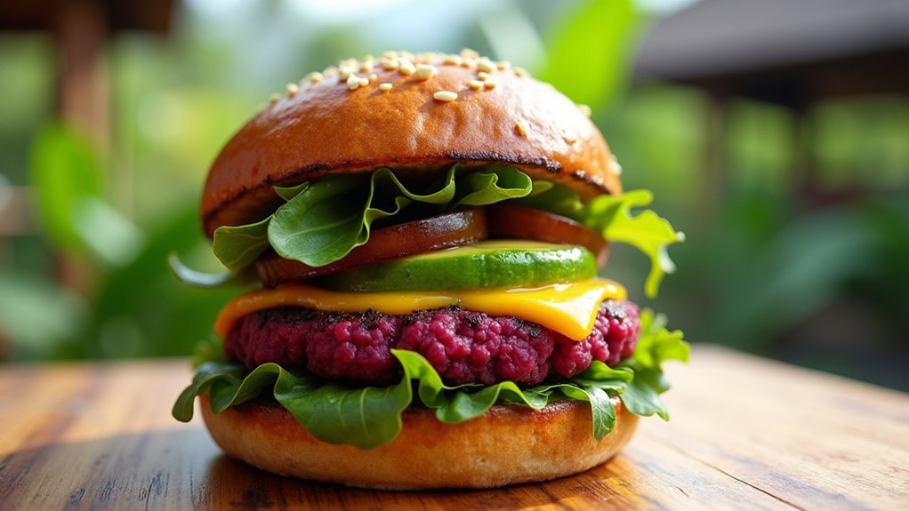 vegan burgers with organic ingredients