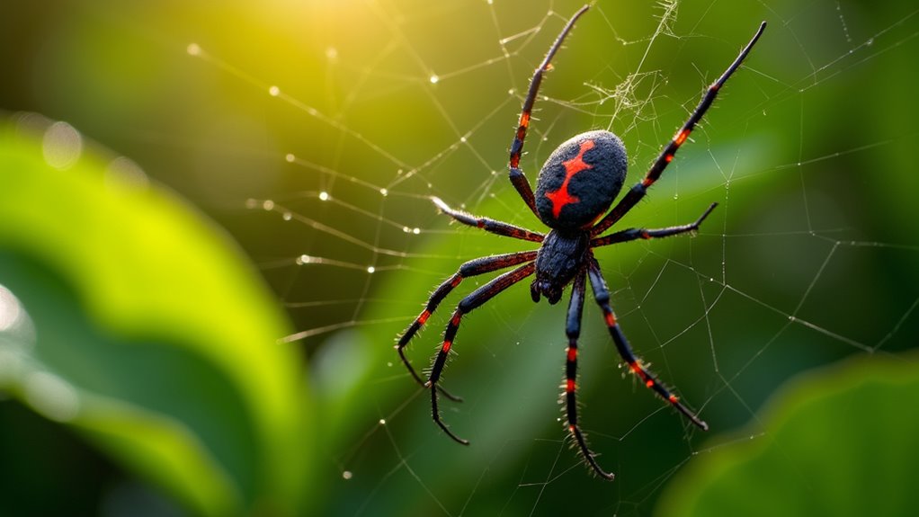 venomous black widow webs