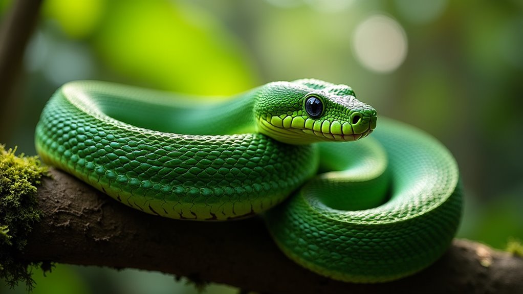 venomous green forest snake