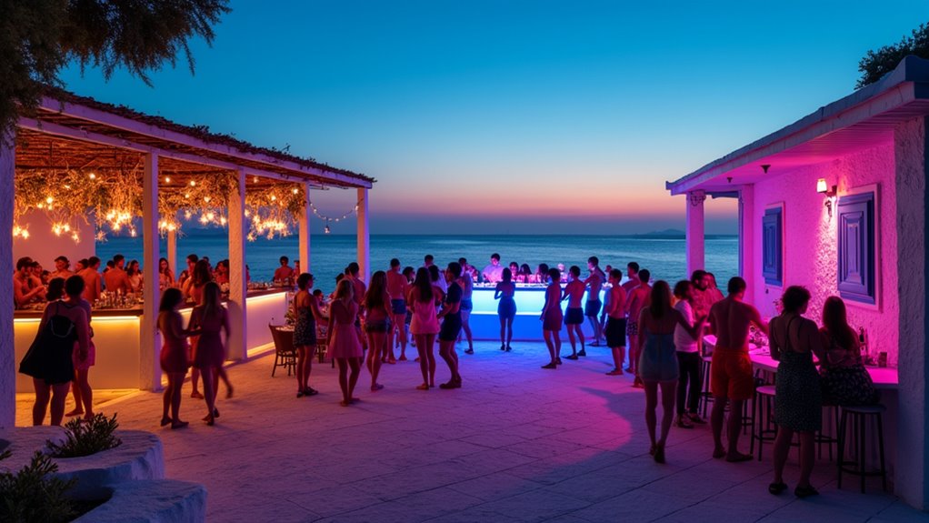vibrant beach party paradise