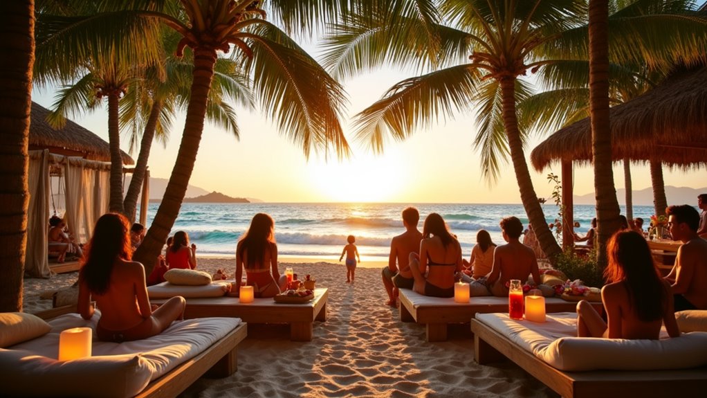 vibrant beachfront social hub