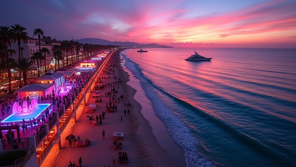 vibrant italian beach nightlife